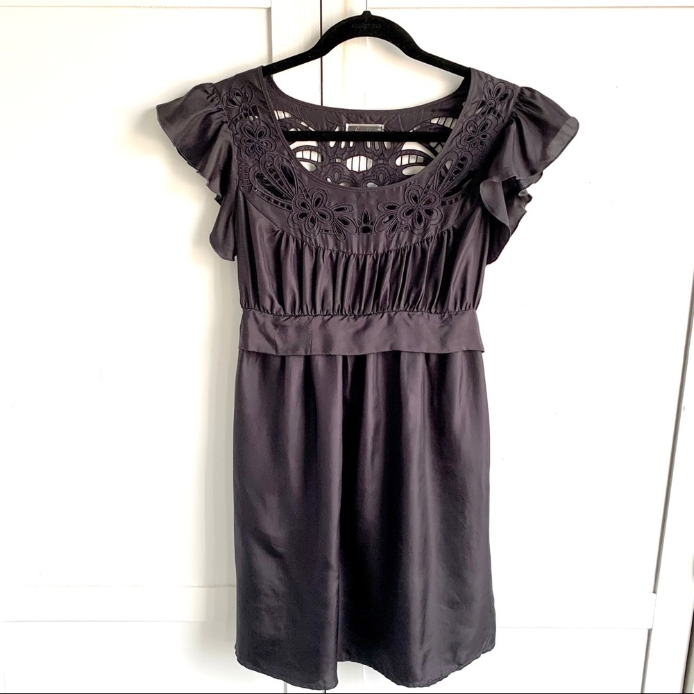 Lipsy London Eyelet 100% Silk Dress